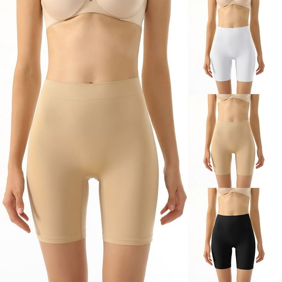 Luxalzxs Women Slip Shorts for Under Dress Smooth Anti Chafing Shorts Seamless Biker Boyshorts, Thigh Slimming Body Shaper Girdle Shorts Safety Under Skirt Shorts