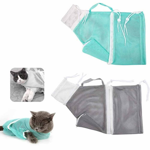 LNKOO Cat Shower Net Bag Adjustable Multifunctional Breathable Anti-Bite and Anti-Scratch Restraint Bag Cat Washing Shower Bag for Cat’s Bathing, Nail Trimming, Injection, Medicine Taking