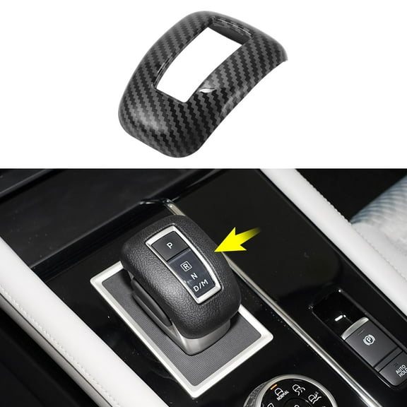 Unique Bargains ABS Gear Shift Knob Button Cover for Mitsubishi Outlander 2022 2023 2024 Carbon Fiber Black