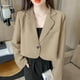 thumbnail image 3 of Blazers recortados para mujer 2024, nueva moda coreana, chaqueta de traje de manga larga con botones, elegante blazer de oficina que combina con todo para mujer, 3 of 6