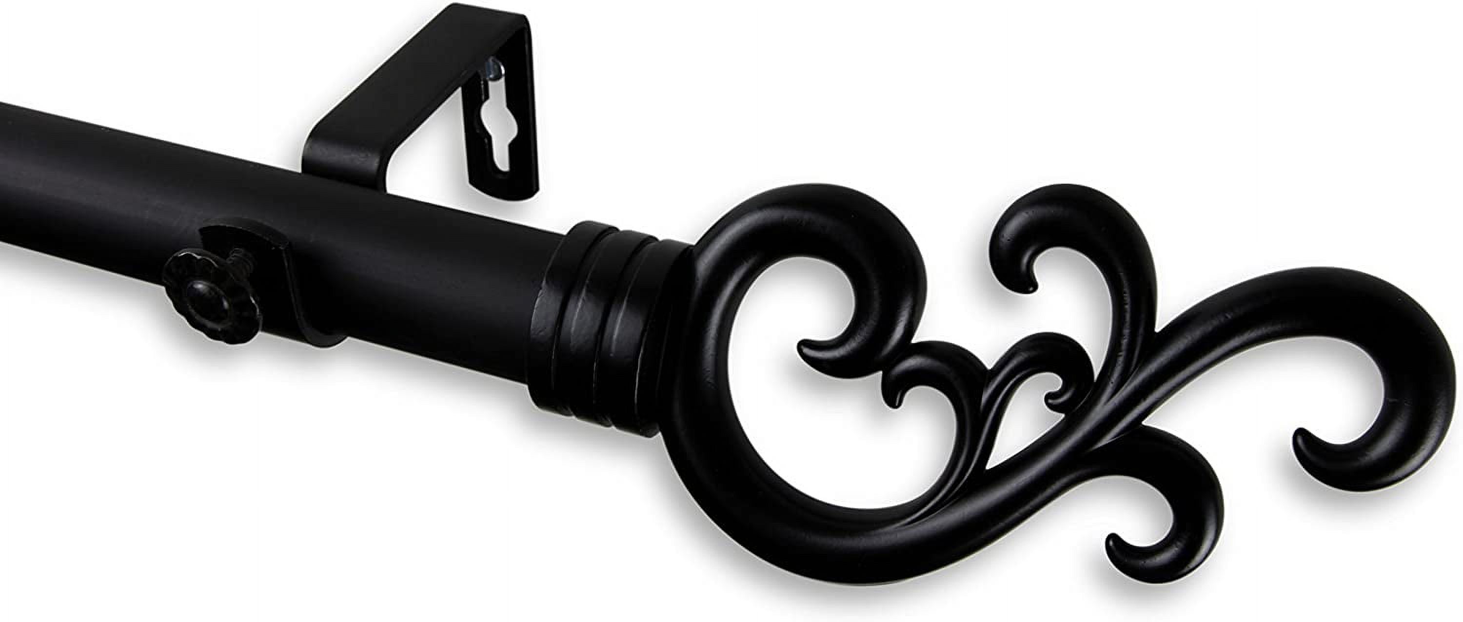 Naureen 1" dia. Curtain Rod 160-240 inches - Black