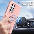 thumbnail image 5 of Decase for Samsung Galaxy S22 Ultra Case with Magnetic Ring Holder Stand Heavy Duty Full Body Hybrid Silicone Shockproof Cover For Samsung Galaxy S22 Ultra,Rosegold, 5 of 7