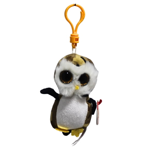 Ty Beanie Boos (Plastic Key Clip) - Owliver the Camo Owl – Glitter Eyes - Stuffed Animal