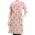 thumbnail image 5 of Pink Cow Bell Pattern Apron-Garden Aprons for Women with Pockets-Cotton Linen Waterproof Kitchen Cooking Gardening Aprons Adjustable for Kitchen,Cooking,BBQ and Salon 33x27 Inch, 5 of 7