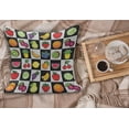 thumbnail image 2 of Black and White Fluffy Throw Pillow Cushion Cover, Kitchen Fruits and Vegetables Nature with Dots Chess Squares Art Design, Decorative Square Accent Pillow Case, 36" x 36", Multicolor, by Ambesonne, 2 of 5