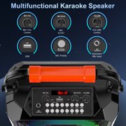 FanFun Bluetooth Speaker with Microphones, Portable Speaker With AUX Input, 20W Stereo Sound Party Speaker with Lights, Outdoor Powerful Speakers, 12H Playing Time, T17-T