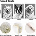 thumbnail image 2 of Hieng Black and White Dogs Canvas Wall Art Funny Animal Chihuahua Labrador in Bathrobe Painting Picture Artwork Prints for Home Bathroom Decor(only canvas), 2 of 6