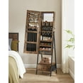 thumbnail image 6 of SONGMICS LED Jewelry Cabinet Standing Lockable Jewelry Armoire with Full-Length Mirror Space-Saving Jewelry Organizer Box with Mirror Bottom Drawer and Shelf Gift Idea Rustic Brown, 6 of 9