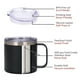 thumbnail image 4 of Bewildely Taza portátil de acero inoxidable con tapa de asa, Camper, taza para beber leche aislada al vacío, botella para acampar, hogar, coche al aire Mostrada Negro Bewildely HA010518-01B, 4 of 6