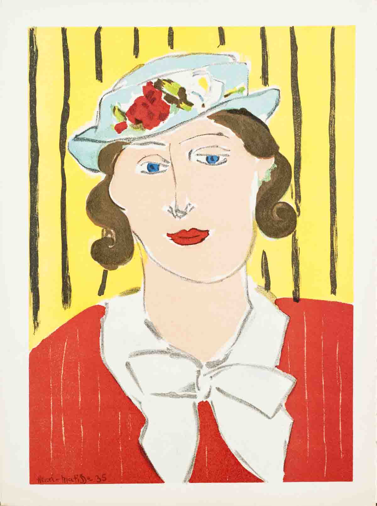 HENRI MATISSE Femme au Chapeau 14" x 10.25" Lithograph 1939 Modernism