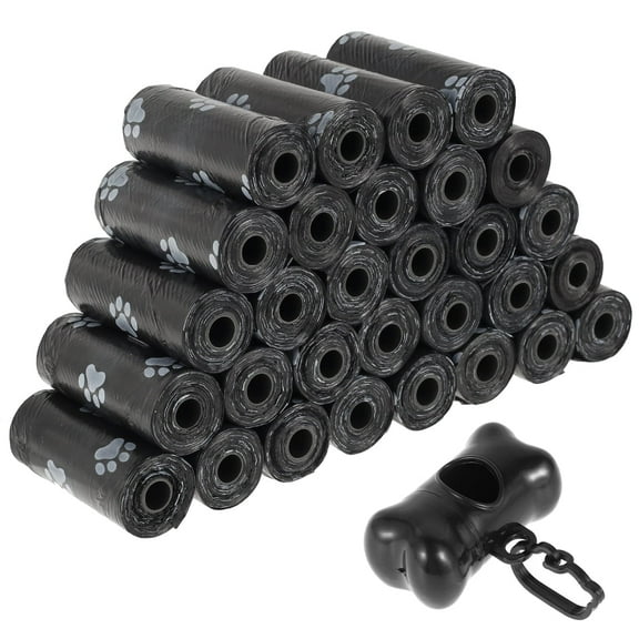 Rzvnmko 30Roll Dog Poop Bags Eco Pet Waste Bags Biodegradable Dog Waste Bags with Breakpoint Design Pet Poop Clean Pick Up Tools Pet Accessories for Home Outdoor (Black)