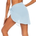 thumbnail image 4 of Defitshape Women's Beach Wrap Skirt Spring Summer Travel Vacation Sarong Swimsuit Coverup Swing Soft Loose Casual Cover Up Chiffon Beachwear Sky Blue Large, 4 of 4