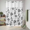 thumbnail image 6 of No Hook Shower Curtain, Black Coastal Shower Curtains for Bathroom with See Through Top Window, Coral Starfish Seaside Summer Beach Waterproof & Washable Bath Curtain 60"x72", 6 of 9