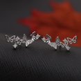 thumbnail image 5 of 925 Sterling Silver Cubic Zirconia Crystal 3d Butterfly Design Ear Cuff Bridal Stud Earrings, 5 of 5