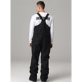 thumbnail image 4 of Hotian Men Insulated Ski Snow Bib Pants Outdoor Snowboarding Overalls Black XL, 4 of 5