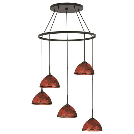 

Woodbridge Lighting Alexis 5-Light Metal Pendant Chandelier in Mosaic Red
