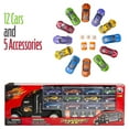 thumbnail image 5 of Big-Daddy Tractor Trailer Car Collection Case Carrier Transport Toy Truck For Kids Includes 12 Cars + Accessories, 5 of 7