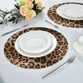 thumbnail image 2 of Fashionable Leopard Print 7.87in Round Placemats Set of 4, Washable Non-Slip Placemats for Kitchen Polyester Heat Resistant Table Mats for Party Kitchen Dining Decoration, 2 of 5