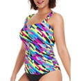 thumbnail image 4 of RELLECIGA Haut de Tankini Froncé Bandeau pour Femmes Maillots de Bain, 4 of 7