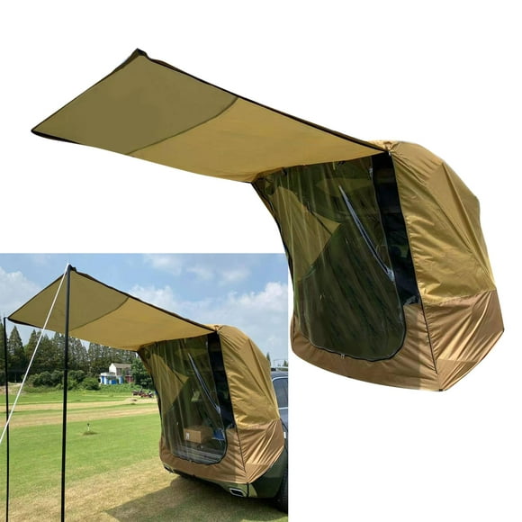 Car Tents, Camping Car Rear Extension Sunshade Tent, Waterproof Trunk Awning Sun Shade, Portable Canopy Trailer Sun Shade for Camping, Outdoor - Brown