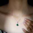 thumbnail image 5 of Rosec Jewels Lab Grown Emerald Solitaire Pendant with Moissanite, Simple Infinity Pendant, 10K White Gold, 5 of 8