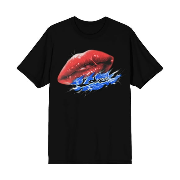 Lady Gaga Lips Love Black T-Shirt