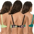 thumbnail image 2 of Curve Muse Women's Plus Size Underwired Unlined Balconette Cotton Bra-3Pack-DARK GREEN,LEMON,BLACK PRINT-34C, 2 of 7