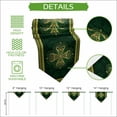 thumbnail image 5 of Saint Patrick's Day Table Runner Linen Burlap Table Runner 90 Inches Long Boho Green Golden Leaves Ethnic Motifs Dresser Scarves for Kitchen Island Coffee Dining Party Wedding Holiday Decor 13"x90", 5 of 8