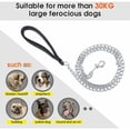 thumbnail image 3 of Dog Leash Chain 3mmX120cm Steel Leash Metal Dog Solid PU Leather Handle Silver, 3 of 5