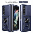 thumbnail image 1 of Compatible with Galaxy Z Fold 4 Case with Sliding Camera Lens Cover and Ring Kickstand Heavy Duty Military Grade Protection Phone Shockproof Back Cover for Samsung Galaxy Z Fold 4, Blue, 1 of 6