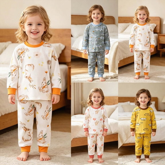 Toddler Pajamas Long Sleeve Half-Button Girls Pajama Set Kids Solid Pjs Boys Soft Sleepwear,6-12 Months 12-24 Months 2t 3t 4t 5t 6t 7t 8t 9t Children(Grey,2-3 Years)