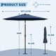 thumbnail image 2 of QinaQin Sombrilla para patio de 10 pies, paraguas de mesa para exterior con manivela suave, inclinación con botón y 8 varillas resistentes, protección UV e impermeable para jardín o terraza, 2 of 7