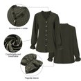 thumbnail image 3 of Camisas con cuello en V y botones para mujer, manga larga/corta, para oficina, informales, de negocios, blusas lisas, 3 of 6
