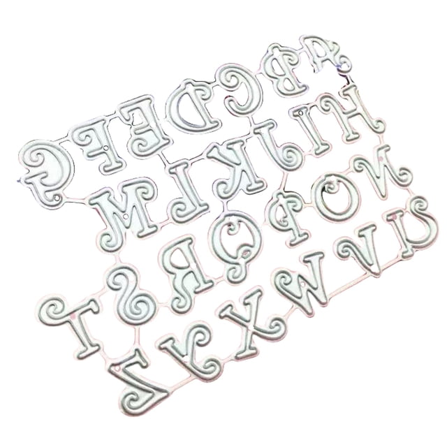 Set de troqueles metálicos de corte WaigN, 26 letras mayúsculas del alfabeto