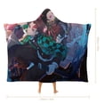 thumbnail image 2 of Demon Slayer Wearable Blanket Cloak Arctic Velvet Hooded Blanket Soft Fuzzy Hoodie Blanket Cape for Adults Kids 40"x50", 2 of 8