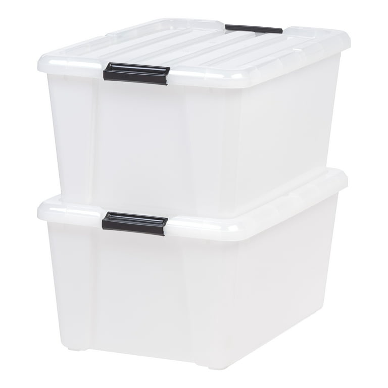 IRIS USA 2Pack 11Gal Heavy Duty Plastic Storage Bins with Durable Lid and  Secure Latching Buckles, Orange