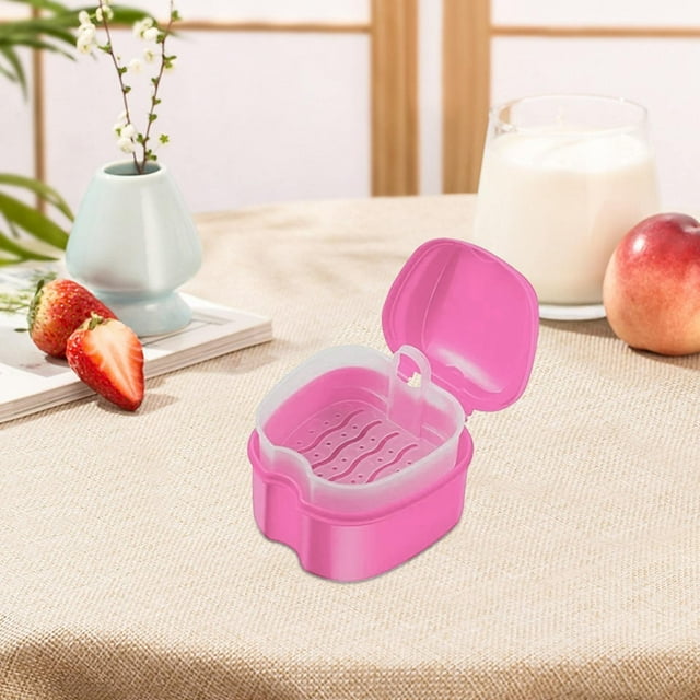 Cqxid Home False Guard With Bath Denture Strainer Holder Guard Brace Travel Brush Basket Storage Mouthguard Container Rinsing Accessories Travel Outdoor Denture For Teeth