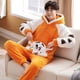 thumbnail image 5 of Conjunto de pijama de franela gruesa para mujer, ropa de dormir cálida para el hogar, Tops y pantalones para parejas, Unisex, Invierno, 5 of 5