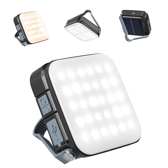 Aship Solar Camping Lantern 4400mAh Rechargeable, 4 Modes Portable Tent Light for Hurricane Hiking Power Outages