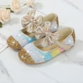 thumbnail image 2 of Girls Glitter Bowknot Ballet Mary Jane Flat School Dance Party Casual Dress Shoes, 2 of 6