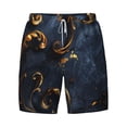 thumbnail image 4 of Lsque Mens Swim Trunks Elegant Gold Scrollwork Pattern - Bathing Suit Compression Liner - Beach Swim Shorts Swimwear - (S-3XL) - Stretch Quick Dry -3X-Large, 4 of 9