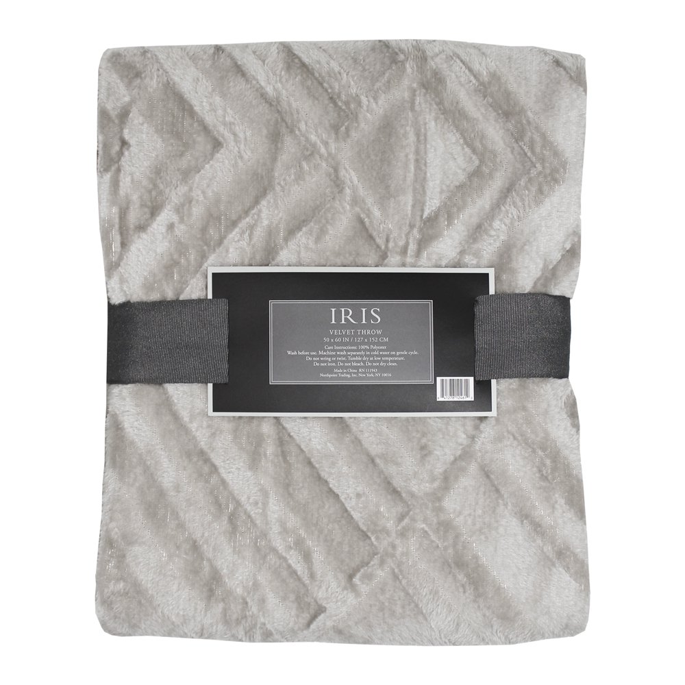 Textured Silver Throw 50x60 Soft Gray Plush Blanket