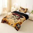 thumbnail image 2 of jejeloiu Vintage Pirate Skull Twin Comforter Sets,Treasure Chest Print Bedding Set For Boys,Brown Black,Black Reversible,2-Piece,1 Comforter and 1 Pillowcase, 2 of 7