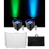(2) Chauvet DJ Freedom Par Quad-4 IP Wireless Battery Powered Wash Lights+Facade