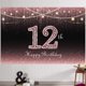 thumbnail image 1 of Hamigar Fondo De Cartel De Feliz Cumpleaños Número 12 De 6 X 4 Pies, Decoraciones De Cumpleaños De 12 Años, Suministros Para Fiestas Para Mujeres, Oro Rosa, 1 of 5