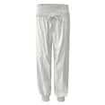 thumbnail image 4 of Mujeres Casual Color Sólido Bolsillos Vendaje Cintura Elástica Cómodos Pantalones Harén Odeerbi ODB-6, 4 of 5