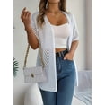 thumbnail image 3 of Cardigans Women Long Sleeve Plus Size Fall White Dressy Womens Sweater Knit Wear Hollow Coat Plain Tops, 3 of 6