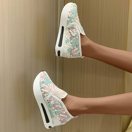 

Simplmasygenix Womens Shoes Clearance Mother s Day Gifts Womens Fashion Mesh Cloth Low-tops Casual Shoes Thick Heel Lightweight And Comfortable Shoes