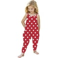 thumbnail image 2 of uublik Girls Jumpsuit 1-6 Years Casual Sleeveless Jumpsuits Spaghetti Strap Loose Overalls Rompers with Pockets Red, 2 of 5