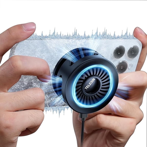 Wrongduck Magnetic Mobile Phone Cooler Pro, Semiconductor Portable Phone Cooling Fan with Digital Display for Mag-Compatible Devices, Android and Tablets
